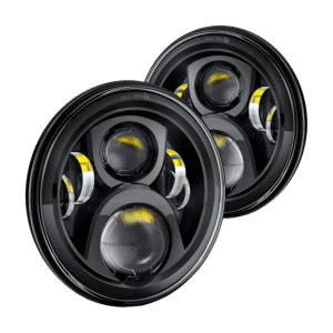 Lumen® - 7" Round Black Projector LED Headlights (H6024)